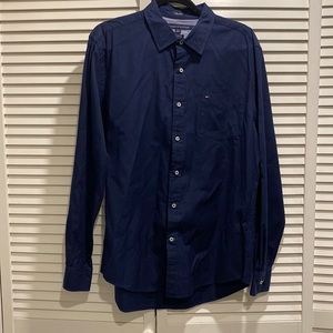 Navy Blue Tommy Hilfiger Button Up Shirt